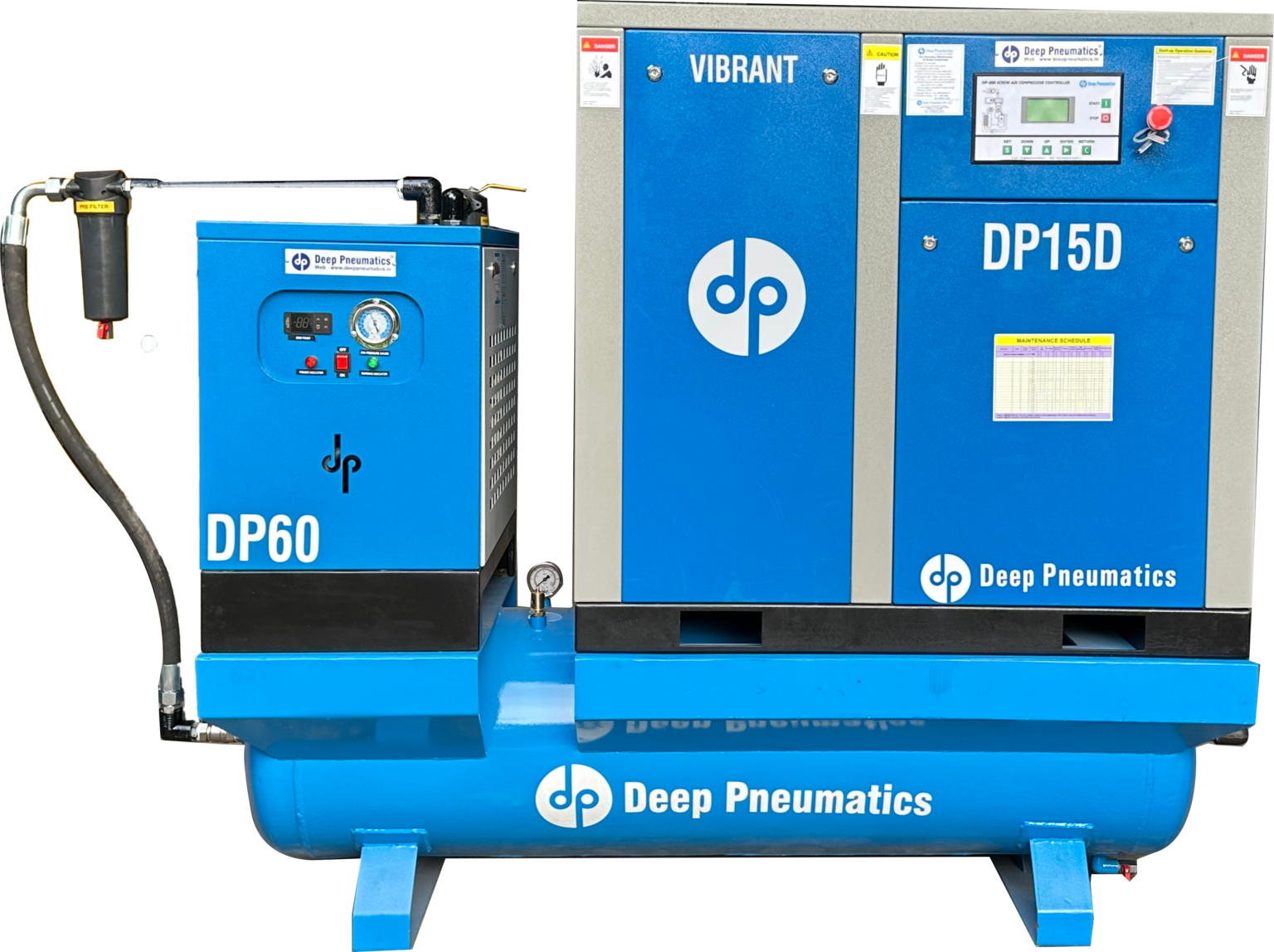 Tank Mounted Screw Air Compressor Package with Dryer & Filters - View 2